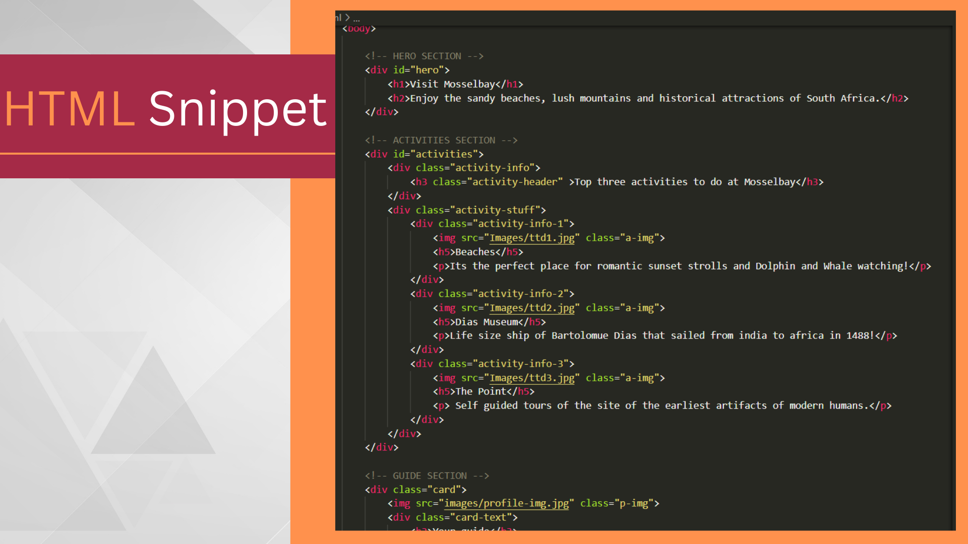 html snippet
