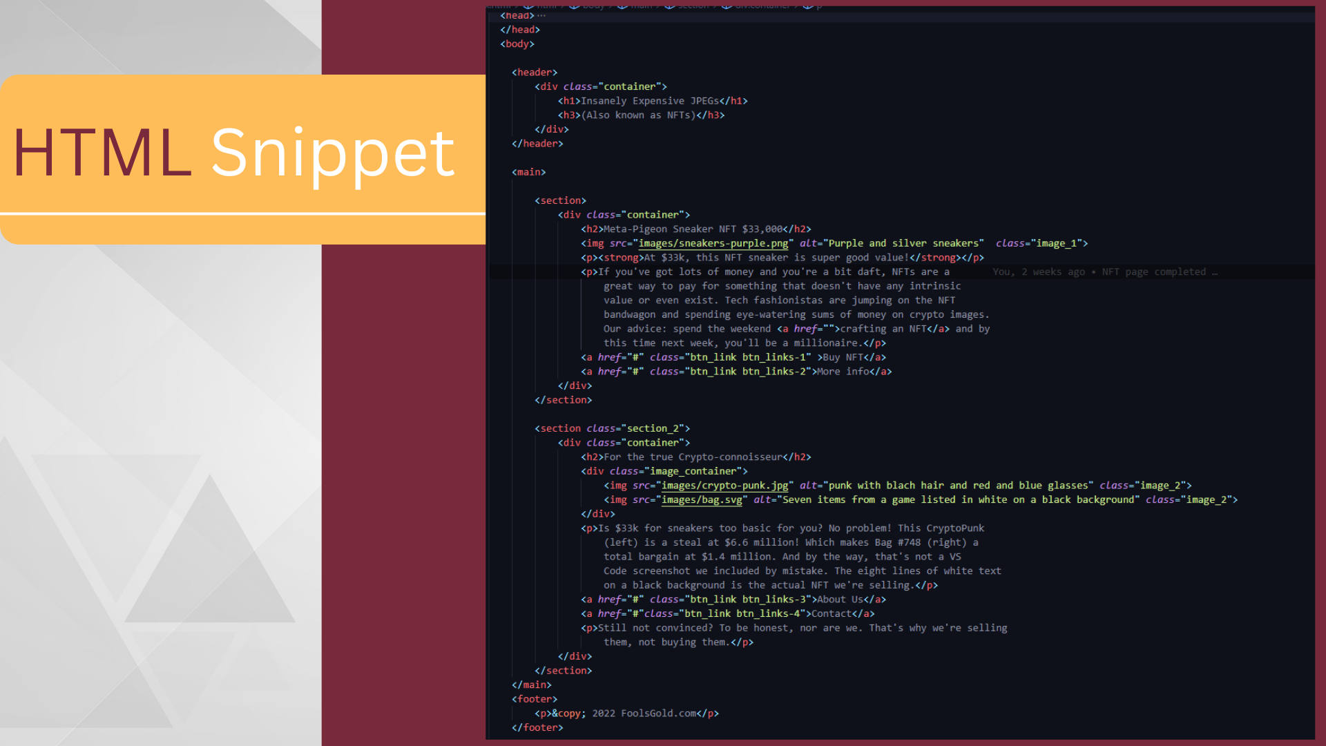 html snippet