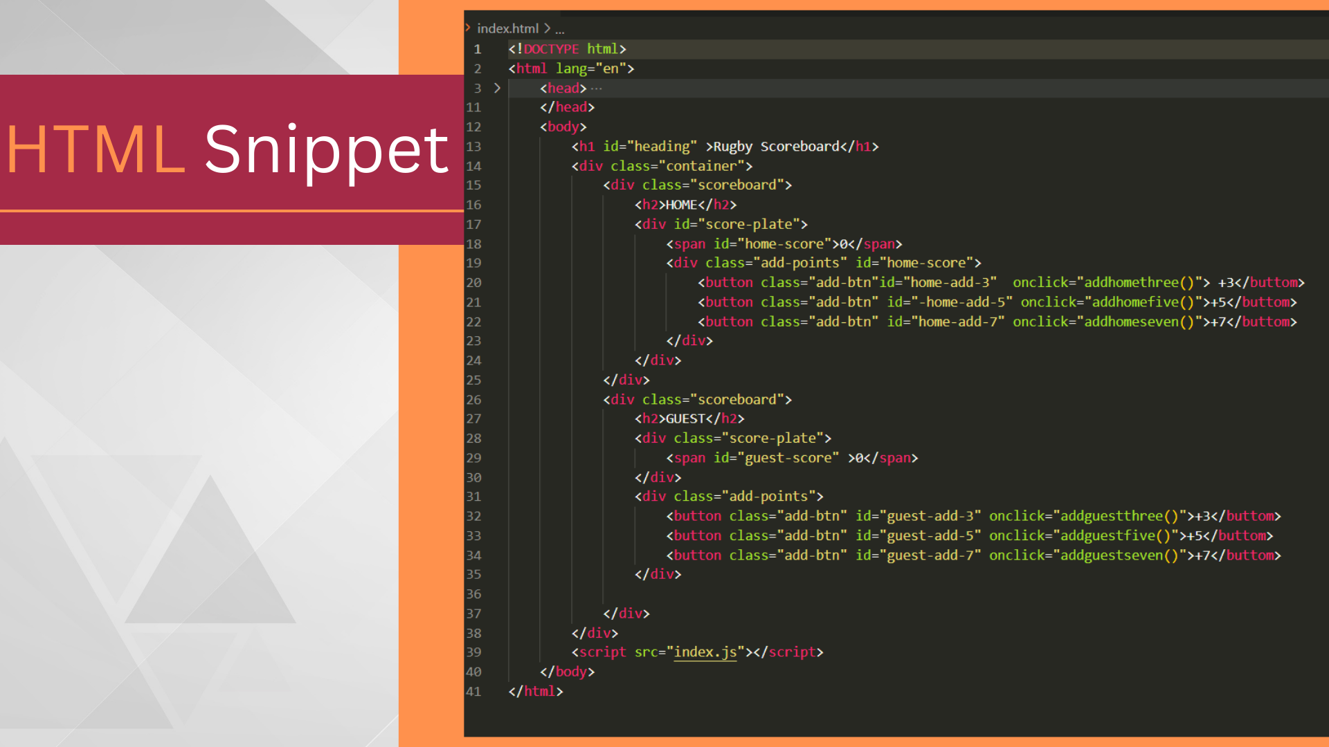 html snippet
